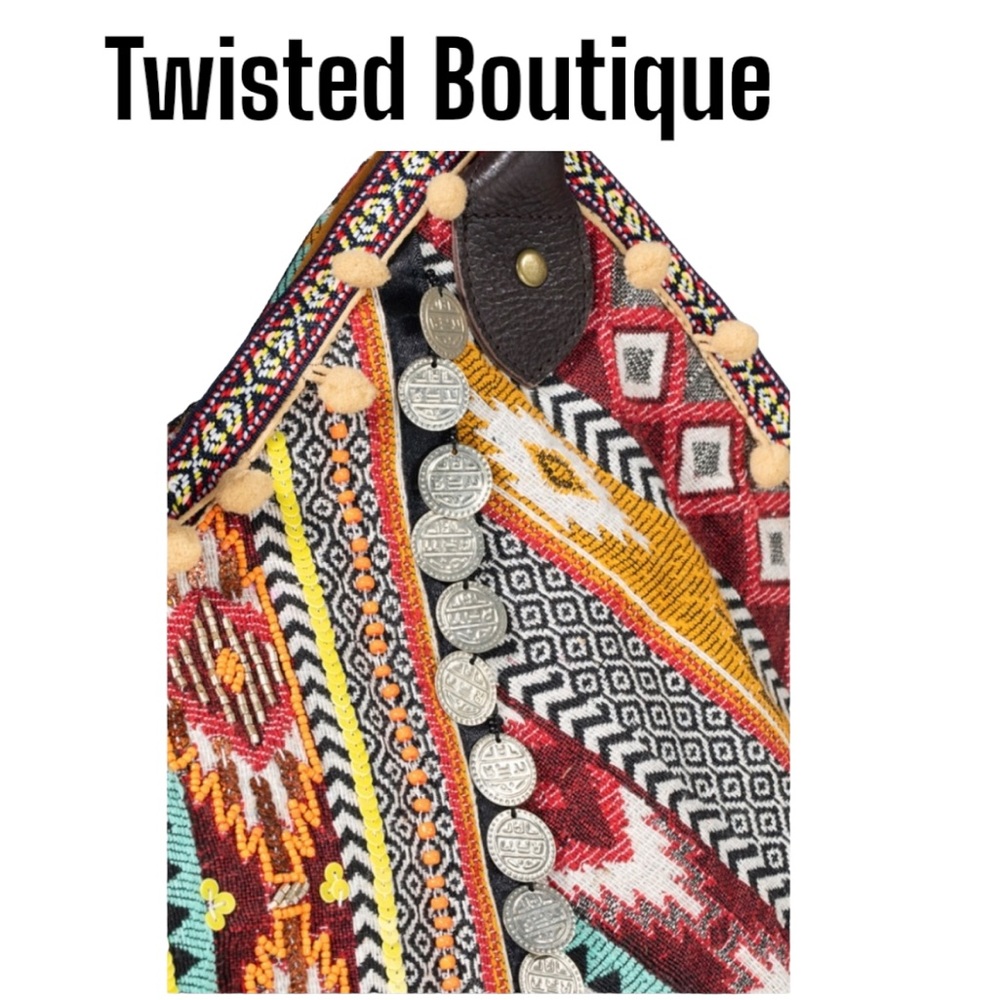 🛍️ NWT Macchia di Ruggine Boho Patchwork Calico Tote 🛍️  MSRP $98 - Picture 10 of 12